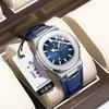 Poedagar 613 Men Quartz Watch Square Dial High Quality Leather Strap Waterproof Luminous Hands Calendar Luxury Wristwatch