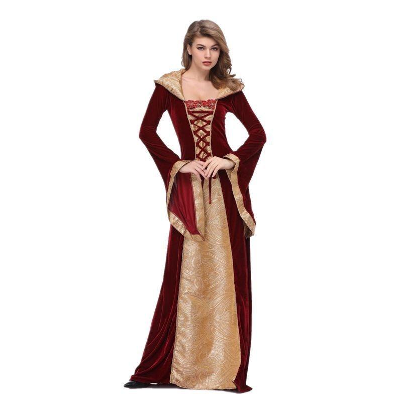 Halloween Vintage European Medieval Court Noble Queen Masquerade Costume
