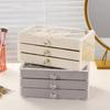 Dustproof Flannel Jewelry Storage Box Stackable Drawer Jewelry Box  for Home