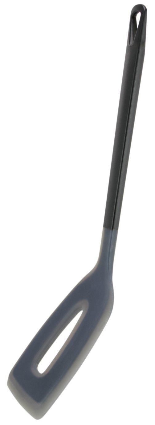 

Marna Triangrip Silicone Turner (Black) with Spatula (Thin Tip for Easy Turning), Kitchen Tool, Scratch-Resistant, K537BK