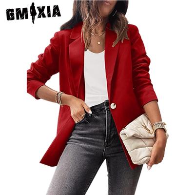 Women's Vintage Casual Solid Color Print Autumn Winter Long Sleeve POLO Neck Jackets & Coats