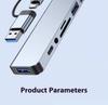 7-Port Aluminum Alloy USB 3.0 Hub with Type C Charging & Data Transfer Functions for Desktop & Laptop Computers
