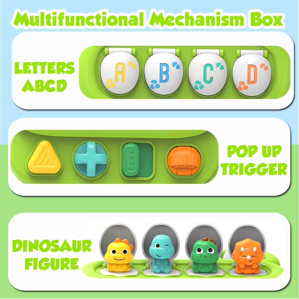 NEW Montessori Pop up Dinosaur Toys and Learning Boxes - Enhance Logic and Motor Skills Suitable for Children's Birthday Gifts
