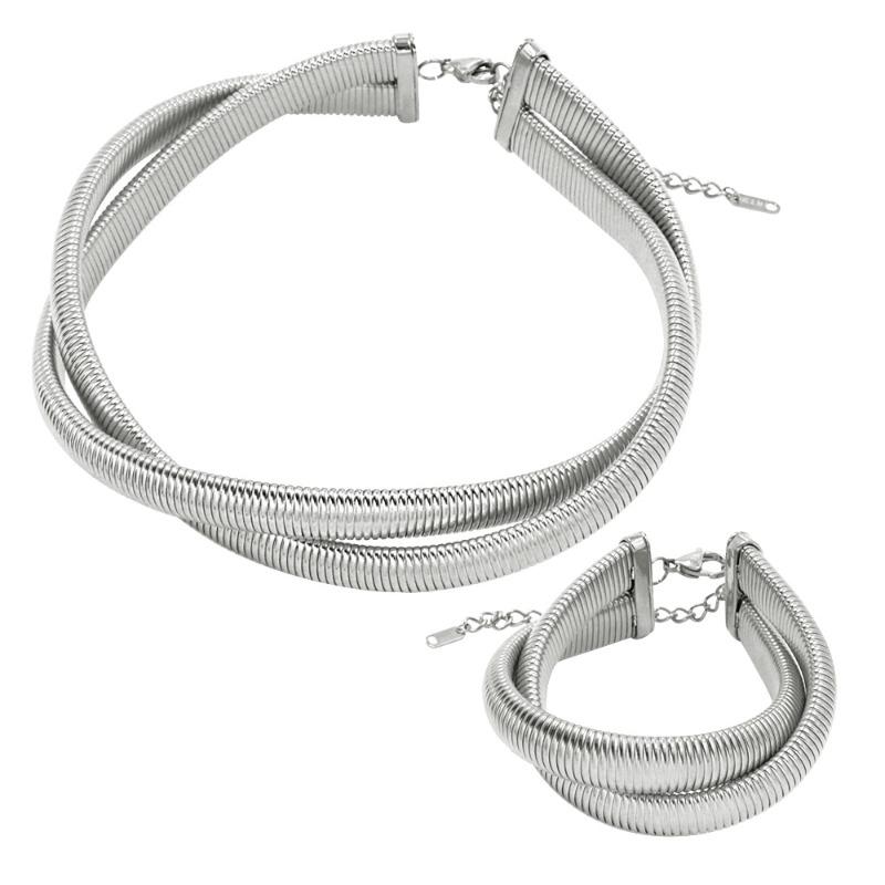 Mary Personalized Design Bracelet Necklace, Female Trend Stainless Steel Set Non-fading Bracelet, Collar Collarbone Chain