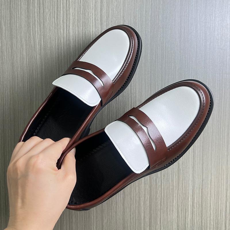 Spring New Casual Lazy One-pedal Design Loafers British Style Retro Classic Shoes Derby Shoes