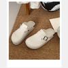 Cowhide Version~ Genuine Leather Bag Head Half Slippers Women's Thick Soles Wear Cool Slippers Retro Half Tray Women's Shoes