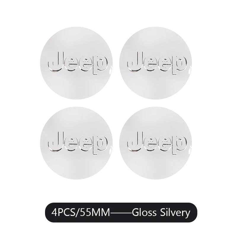 For Jeep 4PCS 55/63MM Car Wheel Center Hub Caps Cover For Jeep Grand Cherokee Wrangler JK Gladiator Compass Renegade Patriot