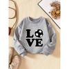 Kids Sweatshirt Crew Neck Sweatshirt with Creative Letter Pattern, Fashion Casual Sportswear for Daily, Party, Vacation Gift, Spring and Autumn