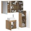 Bathroom Furniture Set 4 Pcs Artisan Oak Engineered Wood and Glass