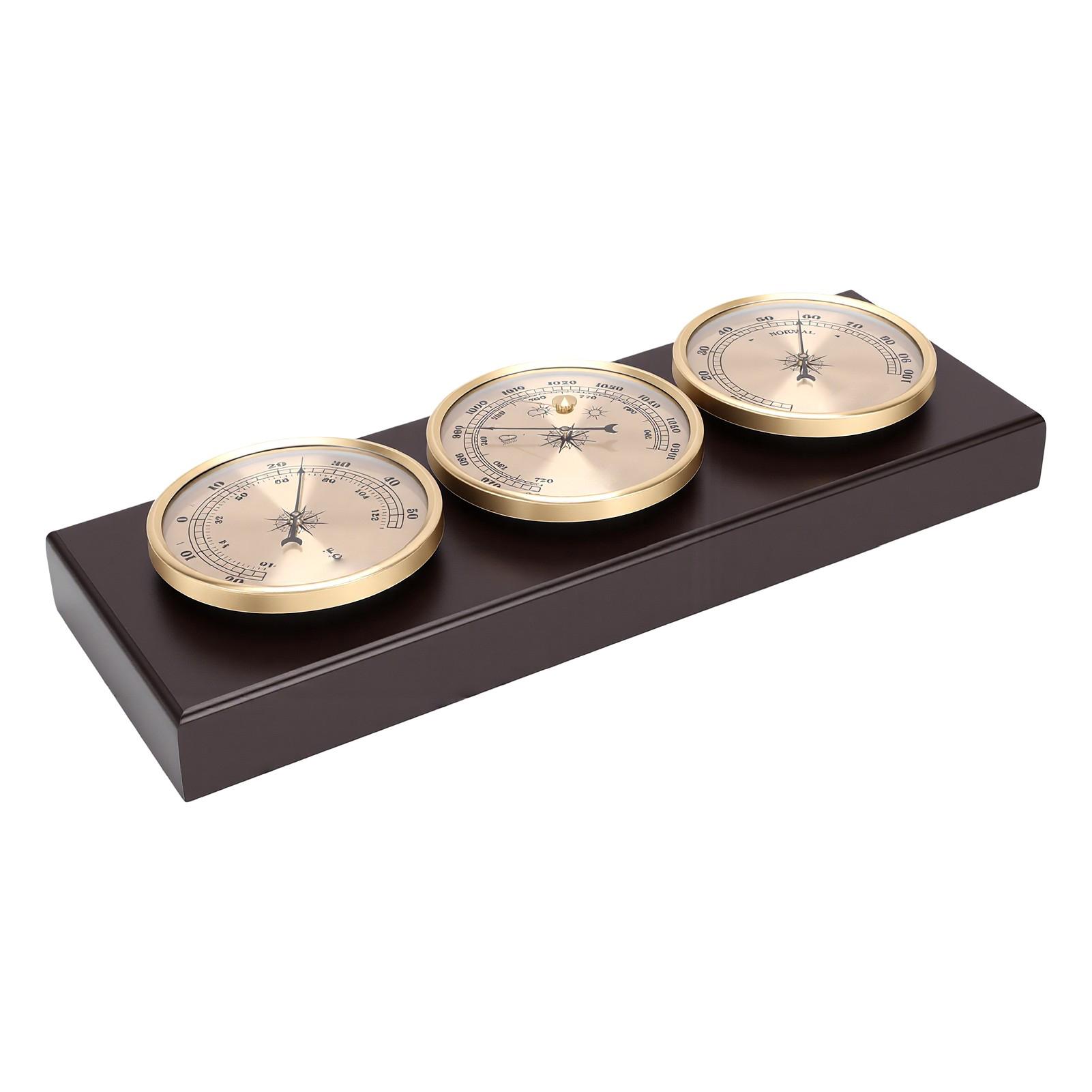 Barometer Thermometer Hygrometer Houtinleg Wandmontage 3-in-1 Weerstation voor Gezins- en Kantoorgebruik