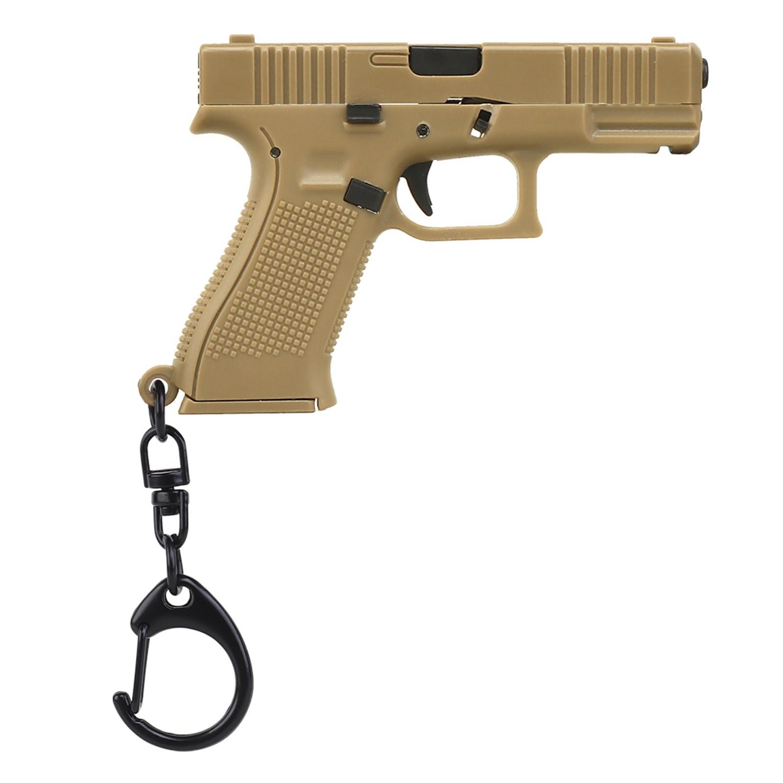 

Брелок в форме пистолета, подвеска, реалистичная модель, съемный магазин, миниатюрная модель пистолета One Size коричневый