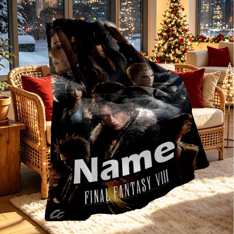 Custom Name Personalized Final Fantasy Print Blanket, Home Decor, Bedroom, Sofa, Camping, Couch, Gifts for Birthday ChristmasEnthusiasts