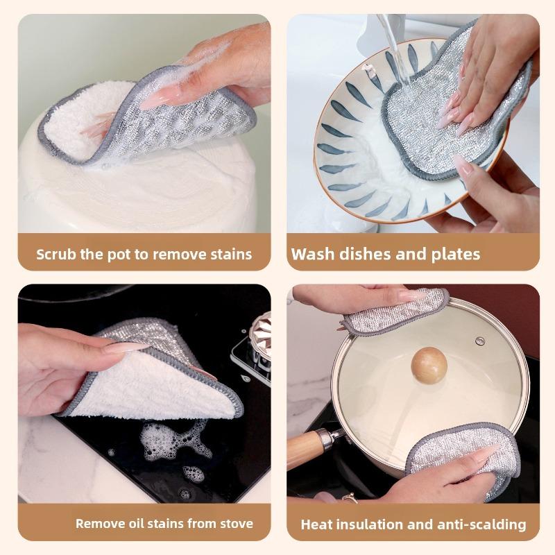 Spülschwammblock, Wunder zum Topfschrubben in der Küche, Haushaltsölentfernendes Antihaft-Scheuerschwamm, Zweiseitiger magischer Reinigungs schwamm