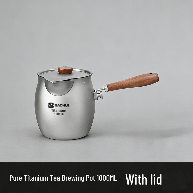 Titanium Tea Pot with Infuser and Kettle for Outdoor Camping