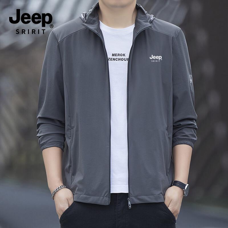 JEEP SPIRIT Men's Ice Silk Sun Protection Jacket ZH8188