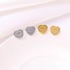 18K Heart-Shaped Stainless Steel Stud Earrings - Luxury Peach Heart Design