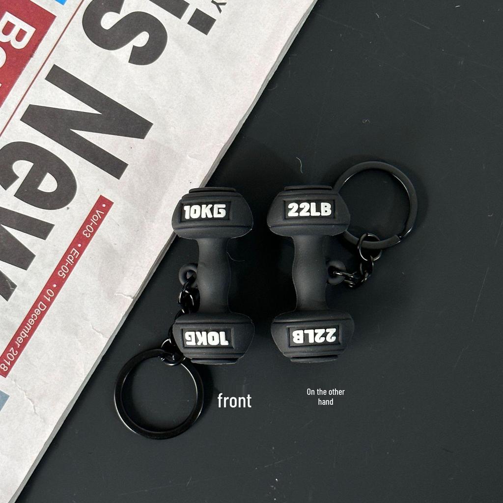Fitness Series Gummi-Schlüsselanhänger: Hantel- & Kurzhantel-Anhänger für Geschenke