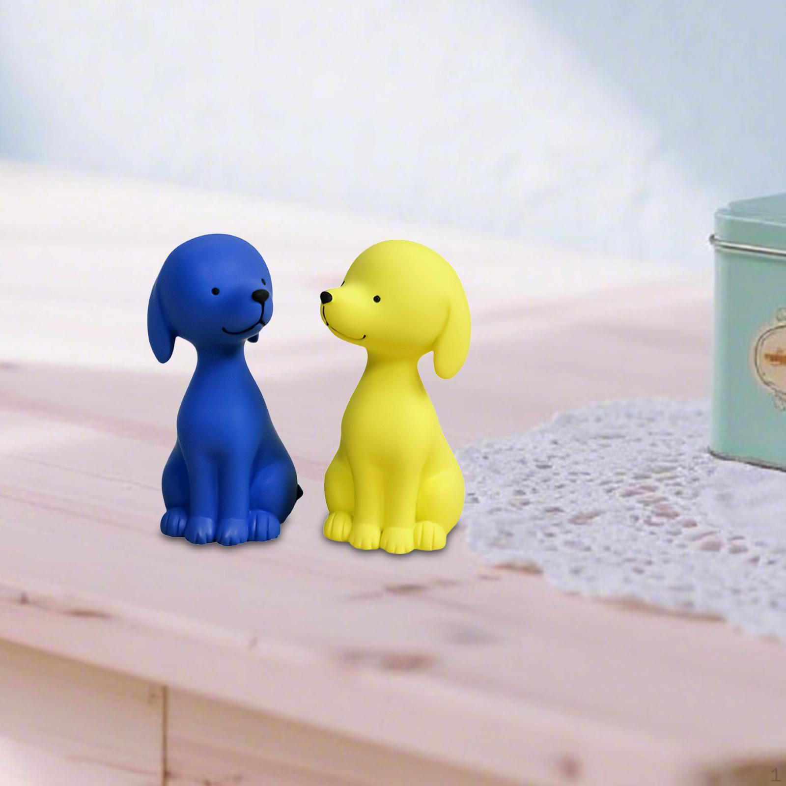 

2x Dog Figurines Animal Sculptures Modern Cute Tabletop Ornaments Decorative Statues for Entrance