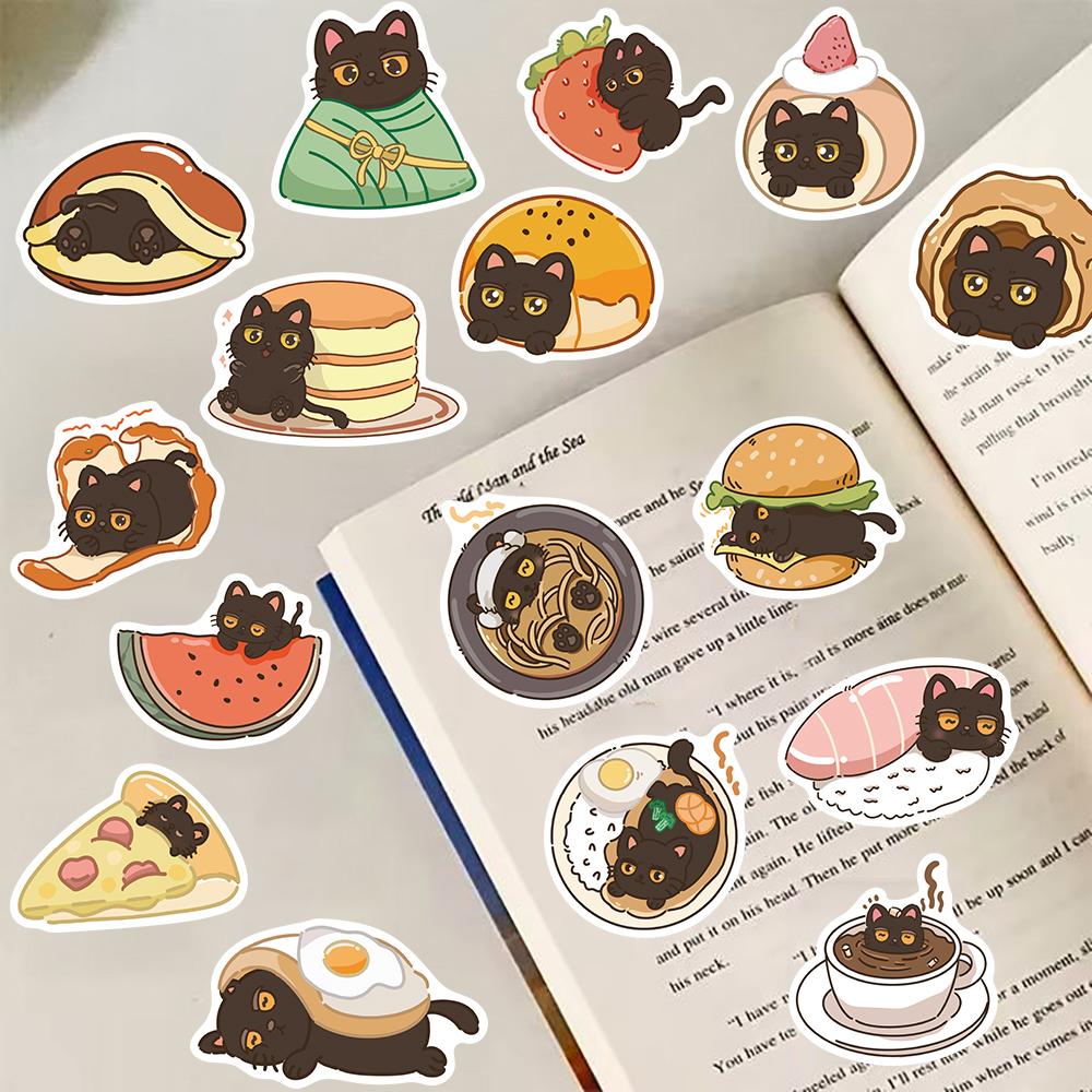 50/100PCS Black Cat Greedy Diary Sticker Classic Harajuku Graffiti Motorcycle Laptop Luggage Coffee Fridge Suitcase Phone Sticke
