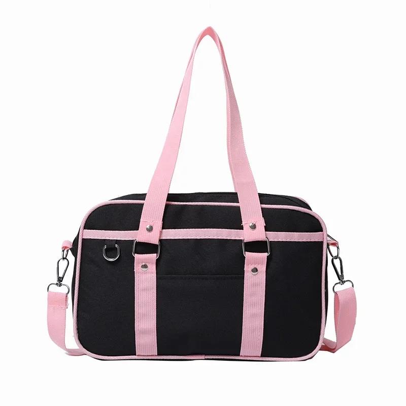 

Розовая униформа на плечо JK в японском стиле, женская сумка для багажа большой вместимости, сумка-тоут, сумка-мессенджер, компьютерные сумки розовый