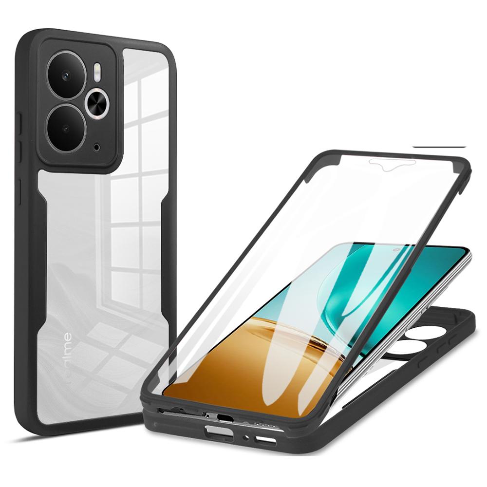 For Realme 14 5G Case Acrylic+TPU Clear Phone Cover with PET Screen Film