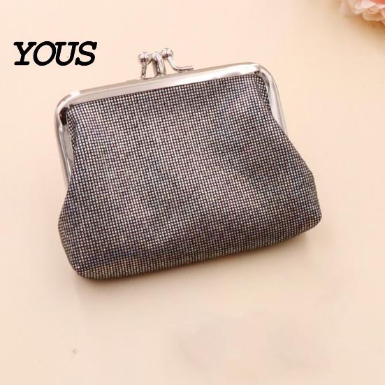 Lightweight Card Holder Vintage Glitter Mini Coin Purse, Portable Kiss Lock Closure Change Purse Pouch, Double-layer Wallet for Cards, Jewelry, Cash,