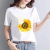 ATrendy Fashionable New Women's Commuter Instagram Summer Printed Base Layer T-shirt Short-sleeved Round Neck  polyester fabric