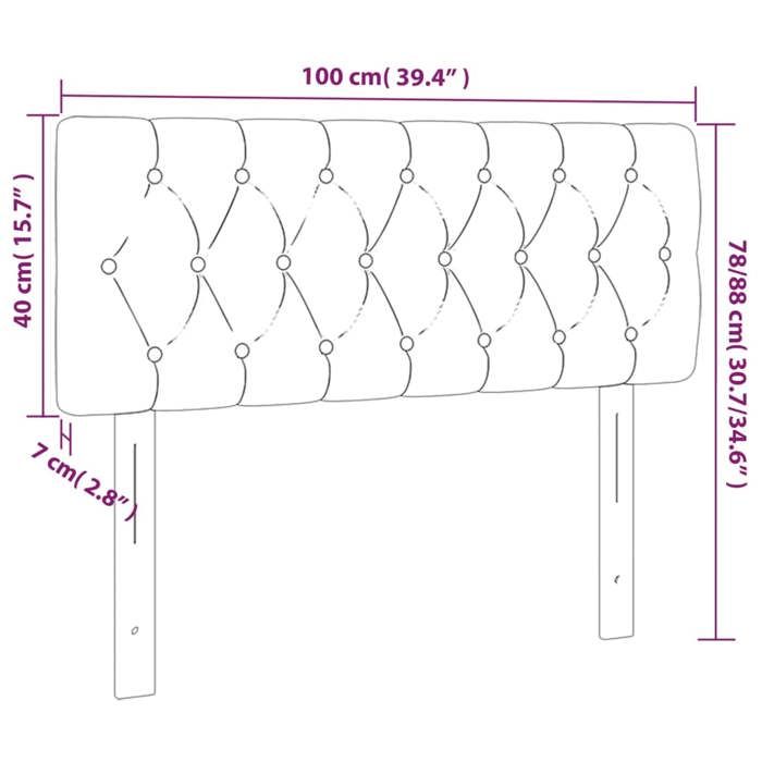 VidaXL Tête de Lit Meuble de Chambre à Coucher Accessoire de Lit Simple Tête de Cadre de Lit Intérieur Gris Foncé 346335