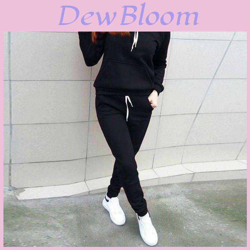 Elegante Tuta da Ginnastica alla Moda da Donna Lusso Felpe con Cappuccio Felpa e Set di Pantaloni