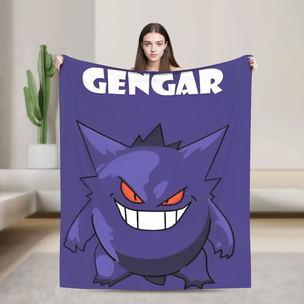 Gengar Cartoon  Blanket  Super Warm Street Trend Plush Throw Blanket For Home Decor Decorative Flannel Bedspread Bed Cover