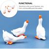Amosfun 3 Set of White Goose Figurines Miniature Goose Figurines Animal Figures Decoration Toy House Courtyard Lawn Office Miniature Landscape