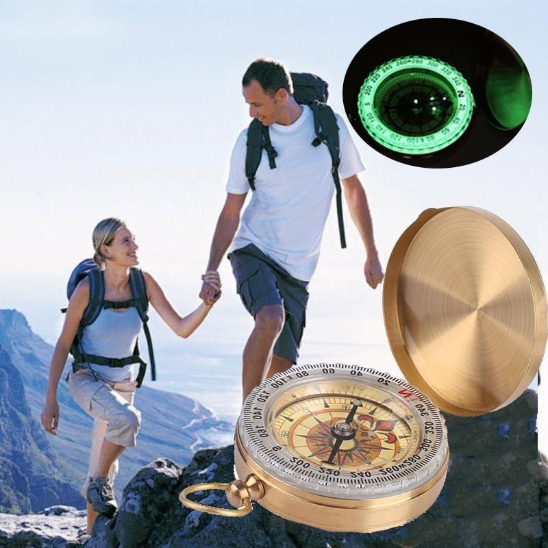 Luminous Compass Flip Up Cover Multi Functional Shakeproof Hiking Compass Camping Survival Tools