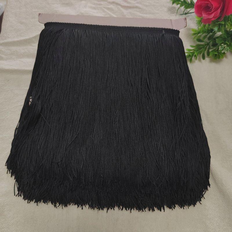 10/15/20/25/30cm Long 10 Meters Black Fringe Trim Tassel Vestido Flecos Borlas De Seda Borlas Flecos Tasseles Trim Accessoires