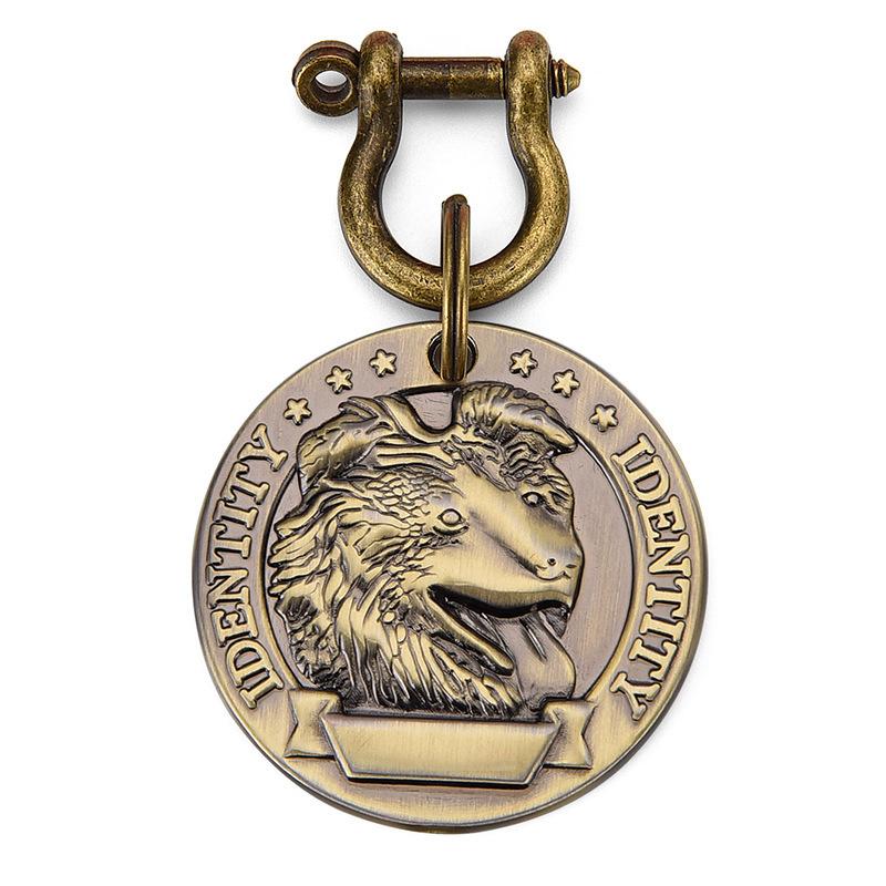 1 Stück Haustier-ID-Tag, bronzefarbenes Namensschild für Hunde und Katzen, personalisierte Adressnummer, ID-Anhänger für Hundehalsband