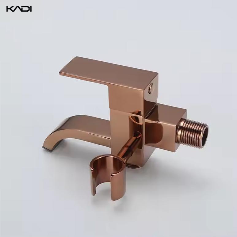 Roségold Tragbares Messing Bidet Sprühgerät Set Modern Handheld Wandmontiert Vertikaler Sprühstoß Toiletten Bidet 3 Jahre Hotel Küche