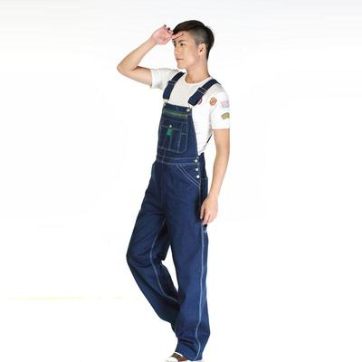 Men's Denim Overalls Large Size Straight Pants Dark Blue Jeans Loose Men's Work Clothes