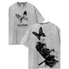 Miyamoto Musashi Printed Tee Anime Vagabond Clothing Men Women Retro Washed T-shirts Short Sleeve Tshirt Harajuku Cotton T Shirt