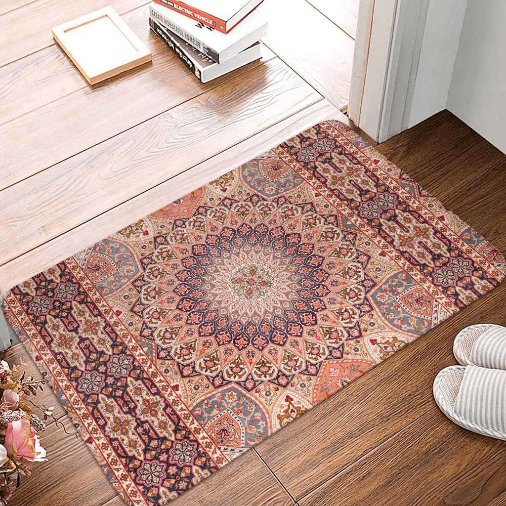 Antique Persian Rug Doormat Anti-Slip Kitchen Bathroom Mat Bedroom Balcony Door Floor Entrance Carpet Rug