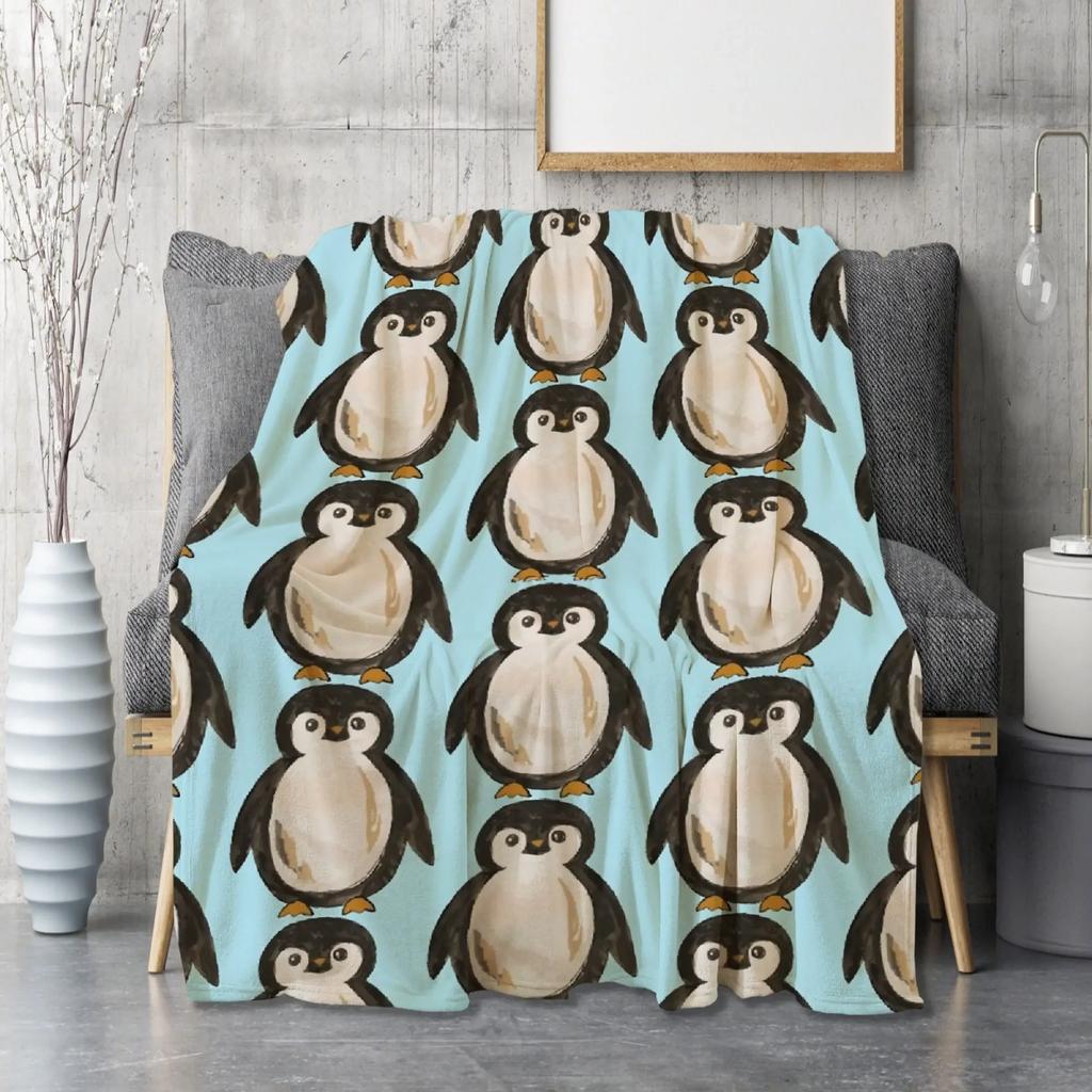 Penguin Flannel Throw Blankets Soft Lightweight Cozy Warm Gifts for Kids Boys Womens Girls Adults All Seasons Couch Bed Chair
