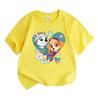 Kids Boys Girls 100% Cotton Short Sleeve Crew Neck T-Shirt, Cute Cartoon Puppy Friends Printed Casual Tees for Children Daily Wear Summer Soft Breatha