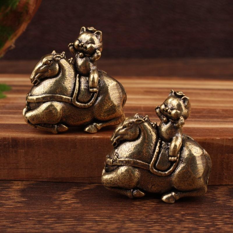 Riding Pony Cross-Border Small Brassware Creative Craft Chinese Style Ornament Brass Horse R