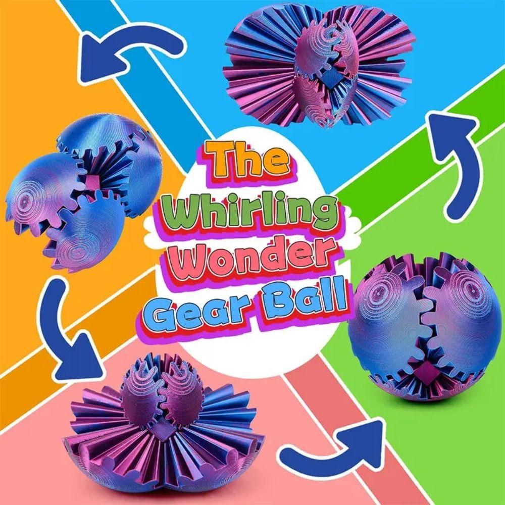 Sturdy Crafted Material Gear Ball 3D Printed Spin Ball Anxiety Relax Activity  Study Break