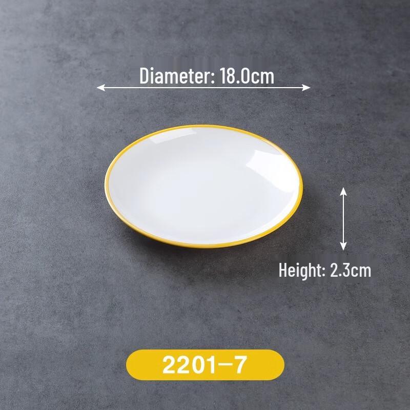 Melamine Shallow Round Dinner Plates - 10-Pack