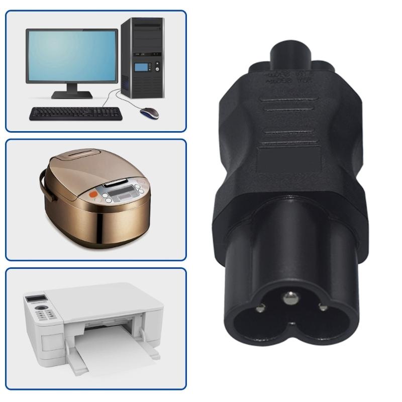 IEC320 C6 to IEC320 C5 Power Male to Female Socket Adapter Computer Power Supply Plugs Connectors for Laptop