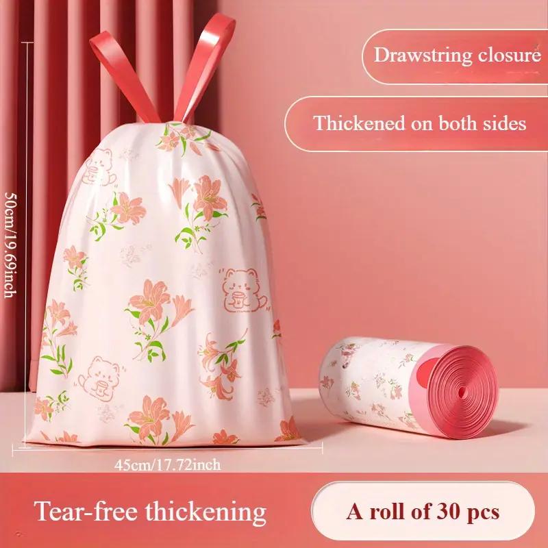 Lily Scented Garbage Bag Drawstring Thickened Extra Thick Unbreakable Scented Plastic Bag Household Portable Cleaning Bag