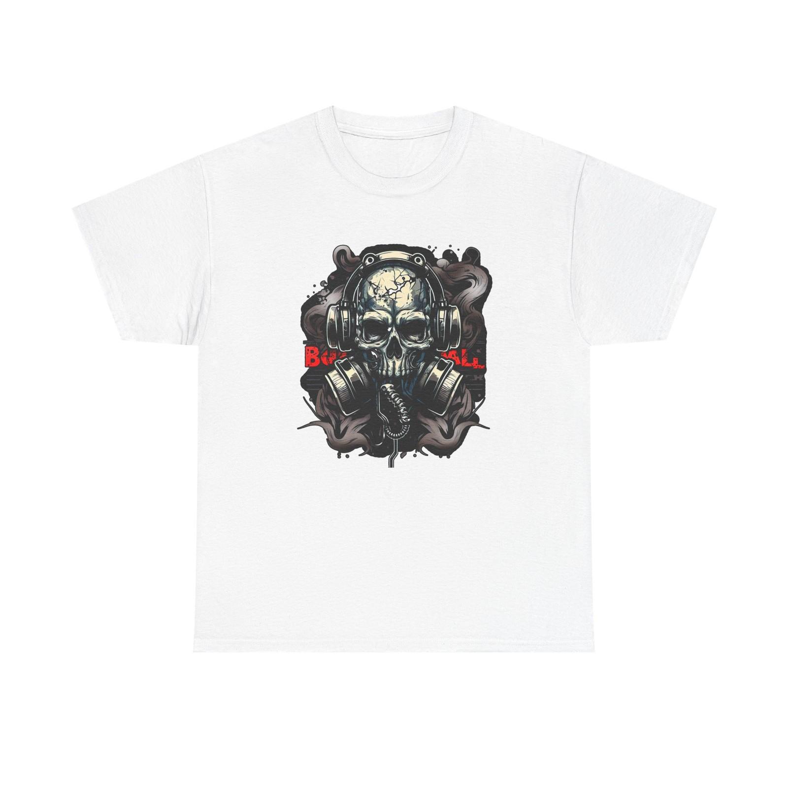 Skull & Headphones Unisex Heavy Cotton Tee, Graphic T-Shirt, Music Lover [...] S