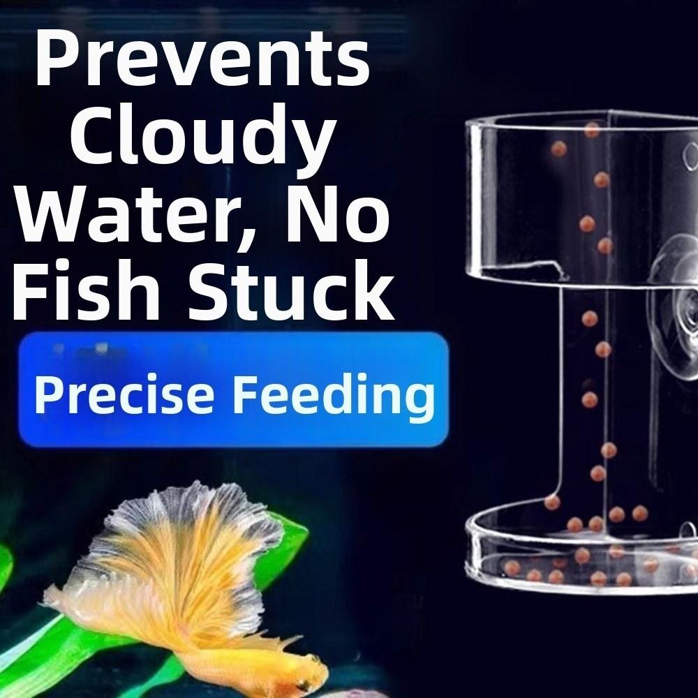 Acrylic Aquarium Feeders Ring Transparent Suction Cup Fish Tank Food Dispenser Fixed-Point Fish Feeder Tray for Baby Fish Shrimp