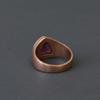 Triangle Shape Red Ruby Signet Ring - 925 Sterling Silver Jewelry, Handmade Pure Copper Boho Gemstone Ring