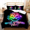 Tiger Duvet Cover Queen Ferocious Animal Theme Bedding Set Polyester Lion Wolf Leopard Quilt Cover For Kid Teen Adult Room Decor