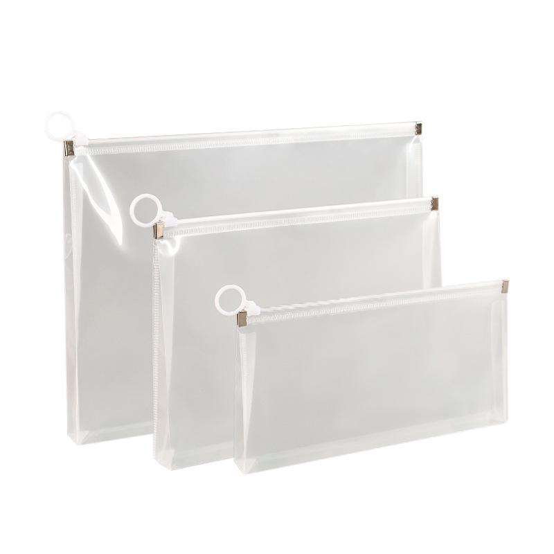 Transparent Waterproof A4 3D File Bag with Zipper – Thickened, Large Capacity Document Storage Bag